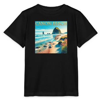 Cannon Beach Oregon Beach Vacation Design - Stanley/Stella MINI CREATOR Kids’ T-Shirt - black - Front - Mikhail (115cm)