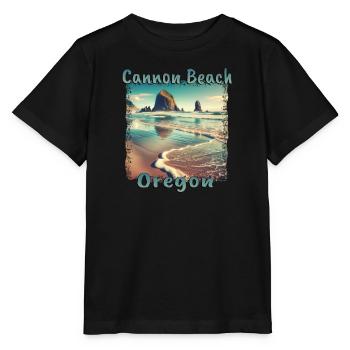 Cannon Beach, Oregon, USA - Relaxing Vacation on the - Stanley/Stella MINI CREATOR Kids’ T-Shirt - black - Front - Mikhail (115cm)
