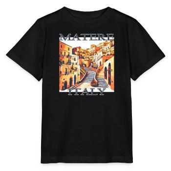 Matera, Italy - Historical architecture in the - Stanley/Stella MINI CREATOR Kids’ T-Shirt - black - Front - Mikhail (115cm)