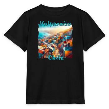 Valparaiso, Chile - Grunge-Stadt am Pazifik - Stanley/Stella Kinder T-Shirt MINI CREATOR  - Schwarz - Vorne - Mikhail (115cm)