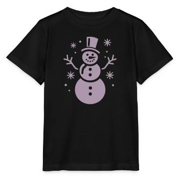 Bonhomme de neige Silhouette Minimaliste - T-shirt bio MINI CREATOR Stanley/Stella Enfant - noir - Devant - Mikhail (115cm)