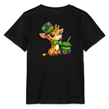 Pizza Kawaii : Danse Salami et Jalapeno - T-shirt bio MINI CREATOR Stanley/Stella Enfant - noir - Devant - Mikhail (115cm)