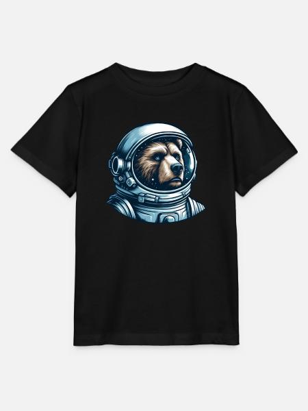 Nachdenkliches Bär im Weltraum - Stanley/Stella Kinder T-Shirt MINI CREATOR  - Schwarz