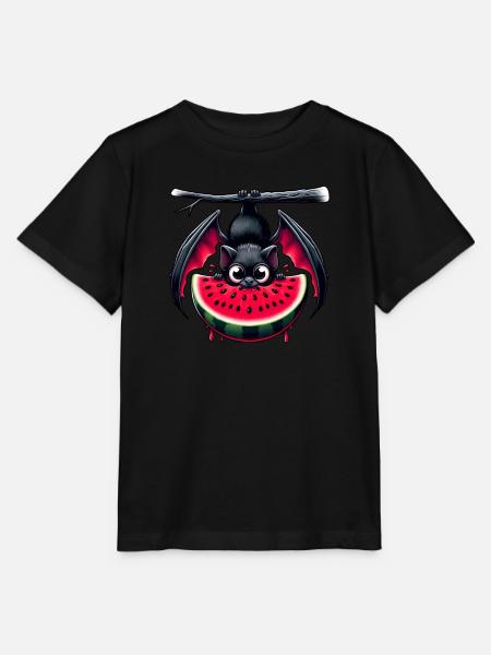 Fledermaus Sommerfrucht Melone - Stanley/Stella Kinder T-Shirt MINI CREATOR  - Schwarz