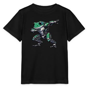 Cool Robot Grenouille Dabbing Mech Cyborg - T-shirt bio MINI CREATOR Stanley/Stella Enfant - noir - Devant - Mikhail (115cm)