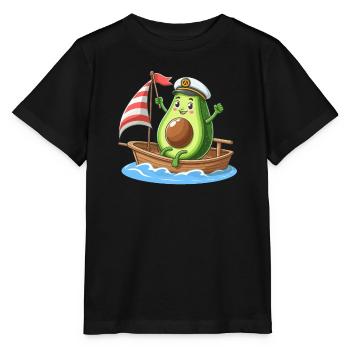 Cool dériveur à motif d’été avocat - T-shirt bio MINI CREATOR Stanley/Stella Enfant - noir - Devant - Mikhail (115cm)