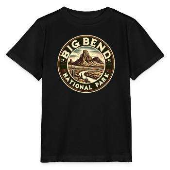 Big Bend National Park Vintage Round Mountains - Stanley/Stella MINI CREATOR Kids’ T-Shirt - black - Front - Mikhail (115cm)
