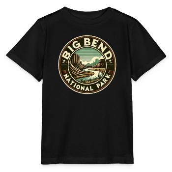Big Bend National Park Vintage Round Mountains - Stanley/Stella MINI CREATOR Kids’ T-Shirt - black - Front - Mikhail (115cm)