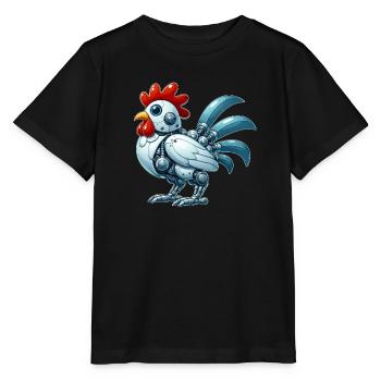 Poulet Robot Cyborg Coq Poule Mech - T-shirt bio MINI CREATOR Stanley/Stella Enfant - noir - Devant - Mikhail (115cm)