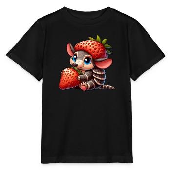 Lunatique tatou fraise fruit design mignon - T-shirt bio MINI CREATOR Stanley/Stella Enfant - noir - Devant - Mikhail (115cm)