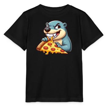 mignonne hyène se balançant terrain de jeu dessin animé - T-shirt bio MINI CREATOR Stanley/Stella Enfant - noir - Devant - Mikhail (115cm)