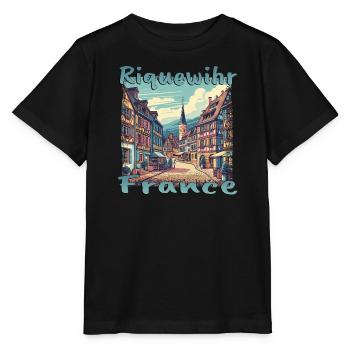 Riquewihr Altstadt Wanderung Frankreich Berge - Stanley/Stella Kinder T-Shirt MINI CREATOR  - Schwarz - Vorne - Mikhail (115cm)