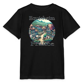 France, Eguisheim, Vieille ville, Montagnes, Paysage - T-shirt bio MINI CREATOR Stanley/Stella Enfant - noir - Devant - Mikhail (115cm)