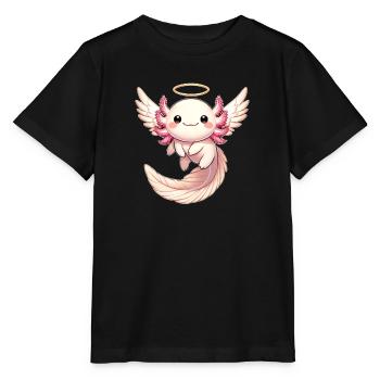 Axolotl Ange Volant avec Joy Halo - T-shirt bio MINI CREATOR Stanley/Stella Enfant - noir - Devant - Mikhail (115cm)
