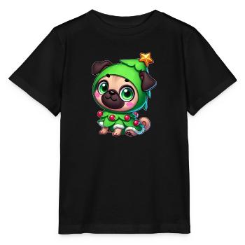 Lunatique Carlin Noël arbre de Noël dessin animé - T-shirt bio MINI CREATOR Stanley/Stella Enfant - noir - Devant - Mikhail (115cm)
