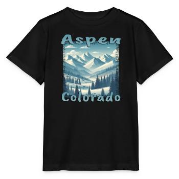 Aspen Hiver Ski Snowboard Vacances Grunge - T-shirt bio MINI CREATOR Stanley/Stella Enfant - noir - Devant - Mikhail (115cm)