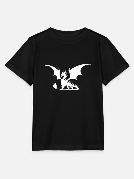 Eindrucksvoller Drache mit Flügeln - Stanley/Stella Kinder T-Shirt MINI CREATOR - Schwarz