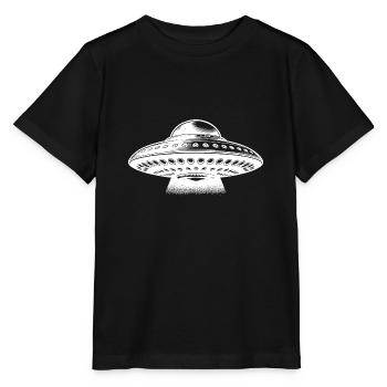Exceptional Flying Floating Saucer - Stanley/Stella MINI CREATOR Kids’ T-Shirt - black - Front - Mikhail (115cm)