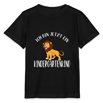 Ich bin jetzt ein Kindergartenkind Löwe - Stanley/Stella Kinder T-Shirt MINI CREATOR  - Schwarz - Vorne - Mikhail (115cm)