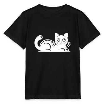 Ronronnement Chat Câlin Dessin - T-shirt bio MINI CREATOR Stanley/Stella Enfant - noir - Devant - Mikhail (115cm)