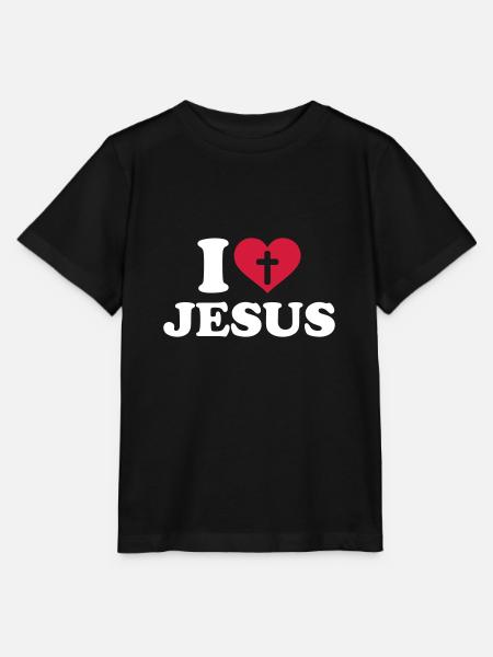 I love Jesus - Stanley/Stella Kinder T-Shirt MINI CREATOR - Schwarz