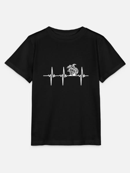 Battement de cœur pour les petits écureuils mignons - T-shirt bio MINI CREATOR Stanley/Stella Enfant - noir