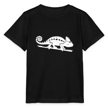 Dessin caméléon à l’encre - T-shirt bio MINI CREATOR Stanley/Stella Enfant - noir - Devant - Mikhail (115cm)