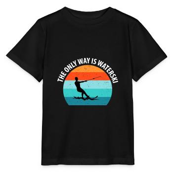 Water skis, water skis, water skiers - Stanley/Stella MINI CREATOR Kids’ T-Shirt - black - Front - Mikhail (115cm)