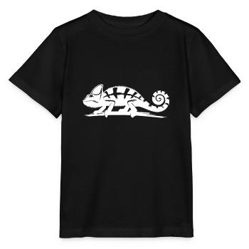 Wandelndes Chamäleon in der Natur - Stanley/Stella Kinder T-Shirt MINI CREATOR  - Schwarz - Vorne - Mikhail (115cm)