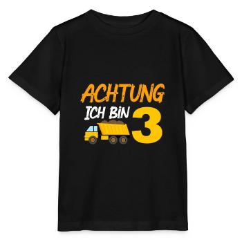 Ich bin 3 Lader LKW 3. Geburtstag 3 Jahre - Stanley/Stella Kinder T-Shirt MINI CREATOR  - Schwarz - Vorne - Mikhail (115cm)