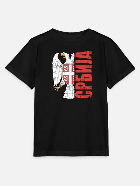 Serbie Maillot De Football Basketball Srbija - T-shirt bio MINI CREATOR Stanley/Stella Enfant - noir