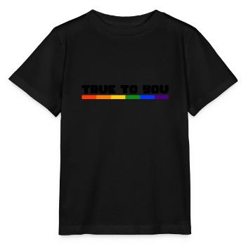 Rainbow Connection Embrace, Happy Pride - Stanley/Stella MINI CREATOR Kids’ T-Shirt - black - Front - Mikhail (115cm)