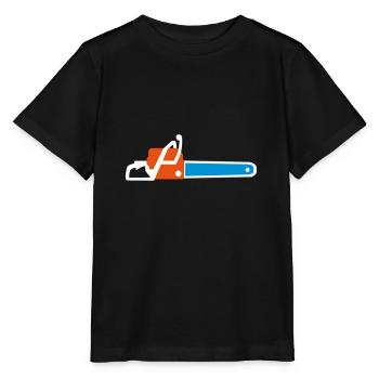 scie à chaîne - T-shirt bio MINI CREATOR Stanley/Stella Enfant - noir - Devant - Mikhail (115cm)