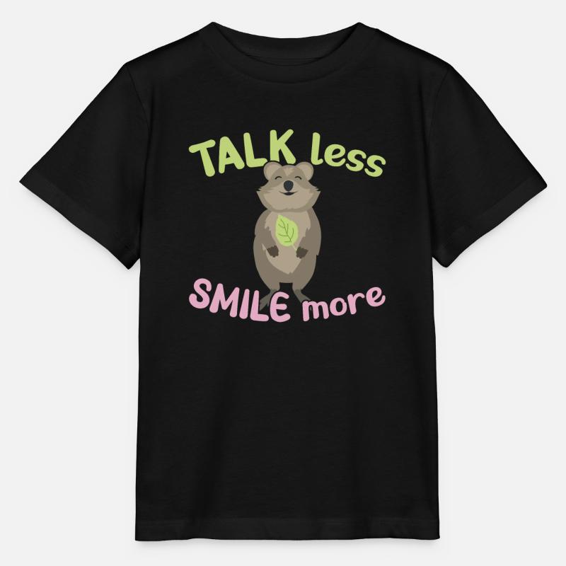 Parlez moins - Souriez plus / Quokka souriant - T-shirt bio MINI CREATOR Stanley/Stella Enfant - noir