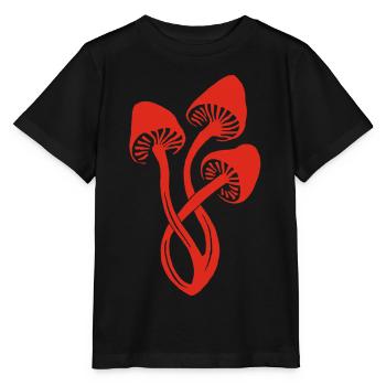 Trio de champignons rouges - T-shirt bio MINI CREATOR Stanley/Stella Enfant - noir - Devant - Mikhail (115cm)