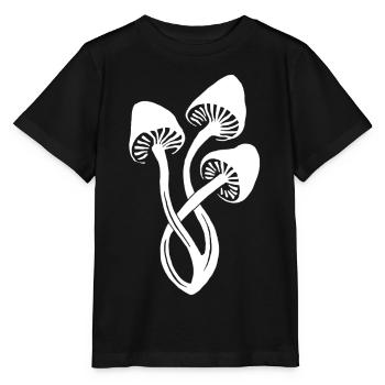 Trio de champignons blancs - T-shirt bio MINI CREATOR Stanley/Stella Enfant - noir - Devant - Mikhail (115cm)
