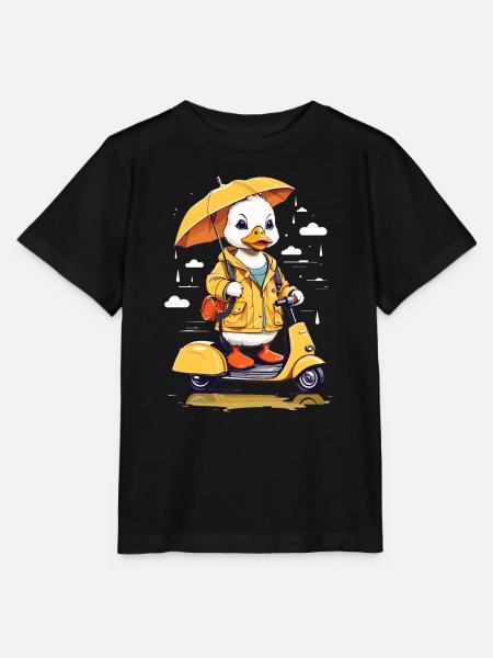 Ente mit Roller - Stanley/Stella Kinder T-Shirt MINI CREATOR - Schwarz