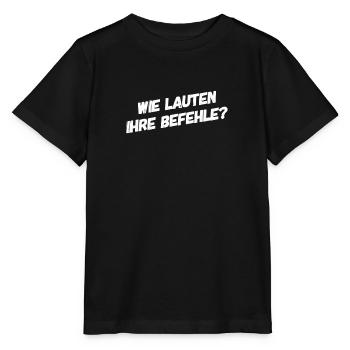 ich warte auf Befehle - Stanley/Stella Kinder T-Shirt MINI CREATOR  - Schwarz - Vorne - Mikhail (115cm)