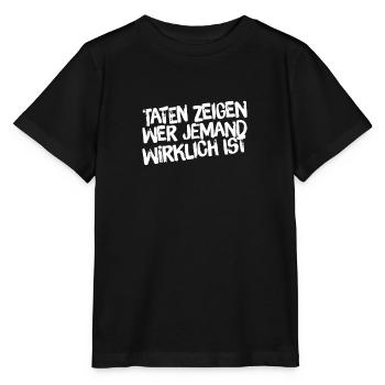 Taten zeigen wer du bist - Stanley/Stella Kinder T-Shirt MINI CREATOR  - Schwarz - Vorne - Mikhail (115cm)