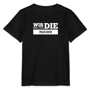 die Polizei kann helfen - Stanley/Stella Kinder T-Shirt MINI CREATOR  - Schwarz - Vorne - Mikhail (115cm)