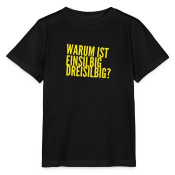 warum ist das so? - Stanley/Stella Kinder T-Shirt MINI CREATOR  - Schwarz - Vorne - Mikhail (115cm)
