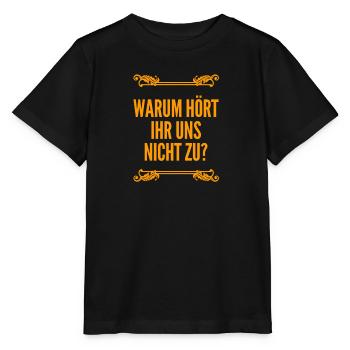 hört uns bitte zu - Stanley/Stella Kinder T-Shirt MINI CREATOR  - Schwarz - Vorne - Mikhail (115cm)
