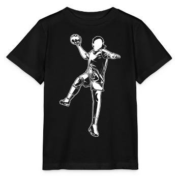 Weiblicher Handballer - Stanley/Stella Kinder T-Shirt MINI CREATOR  - Schwarz - Vorne - Mikhail (115cm)