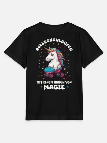 Einhorn Rollschuhlaufen - Stanley/Stella Kinder T-Shirt MINI CREATOR  - Schwarz