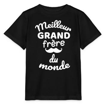 Humour et Fraternité Grand Frère T-Shirt - T-shirt bio MINI CREATOR Stanley/Stella Enfant - noir - Devant - Mikhail (115cm)