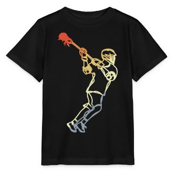 Lacrosse Spieler Retro - Stanley/Stella Kinder T-Shirt MINI CREATOR  - Schwarz - Vorne - Mikhail (115cm)