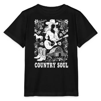 Country Soul Silhouette and Guitar - Stanley/Stella MINI CREATOR Kids’ T-Shirt - black - Front - Mikhail (115cm)