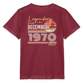 55th Anniversary Gift December 1970 - Stanley/Stella MINI CREATOR Kids’ T-Shirt - burgundy - Front - Kain (125cm)