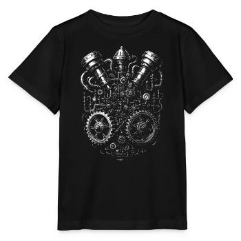 Steampunk Heart Getriebe - Stanley/Stella Kinder T-Shirt MINI CREATOR  - Schwarz - Vorne - Mikhail (115cm)
