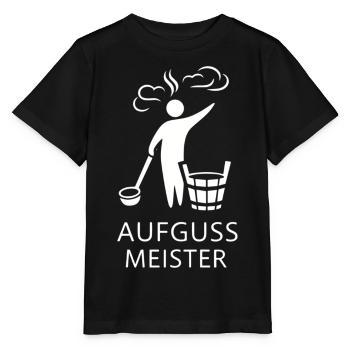 Sauna Aufguss Meister Fächer Piktogramm Minimalist - Stanley/Stella Kinder T-Shirt MINI CREATOR  - Schwarz - Vorne - Mikhail (115cm)